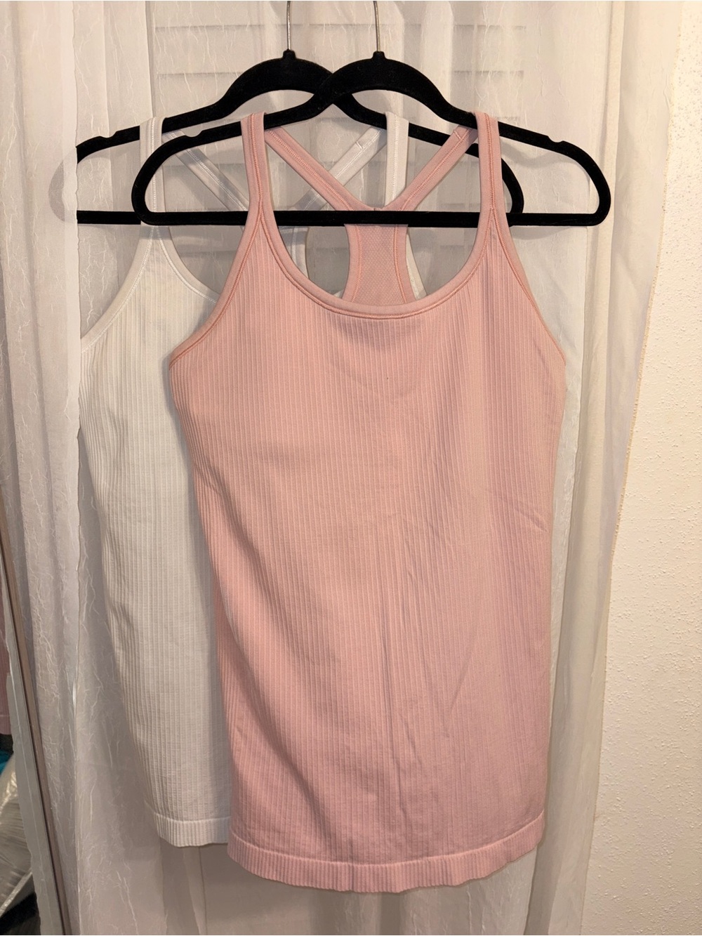 SET OF TWO - Ebb to Street Tank Top *Light
Support, B/C Cup - WHITE & PINK HAZE